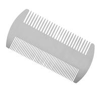 Quystetes Peigne double action en acier inoxydable taille carte de crédit peigne portefeuille peigne de poche peigne à cheveux anti-statique peigne barbe moustache peigne pour homme