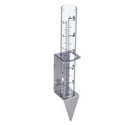 Quystetes Pluviomètre d'extérieur de 12,7 cm avec tube, support 2 en 1 en acier inoxydable - Mesure précise de la pluie pour jardin, pelouse