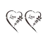 Quystetes Stickers Miroir en Forme de Coeur Autocollant Acrylique Miroir Stickers Art Muraux DIY Wall Art Décoration Maison Noir