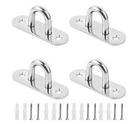 quyueug Ensemble de 4 Pontet Inox - Solides Crochet Inox | Fixation Voile D'ombrage | Crochets de Fixation Adaptés aux Auvents, Meubles et Décorations