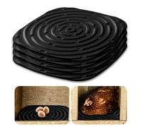 QuZCarious Lot de 6 tapis de nidification lavables pour poulailler, literie, tapis de nidification réutilisables pour pondre des œufs, accessoires de poulailler, noir, 30,5 x 30,5 cm