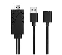 Quzenn 2 en 1 USB vers -Compatible Mâle Câble Adaptateur HDTV 1080P Digital AV HD TV Projecteur Affiche Convertisseur Accessoires