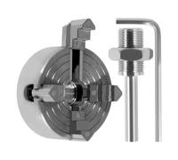 Quzenn Chuck de Tour à 4 Mors, Ensemble de Mandrin en Alliage de Zinc Robuste avec Clé et Tige de Connexion, pour Tours à Bois.