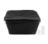 Quzenn Panier de VéLo Grande Capacité Porte-Bagages pour VéLo Monter Le MéTallique Panier de Rangement pour VéLo avec Couvercle éTanche A