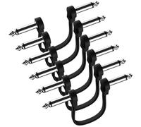 Quzenn Paquet de 6 Câbles de Raccordement de Guitare de 6 Pouces, Câble de Pédale de Guitare D'Instrument Câble de Raccordement Plat à Angle Droit