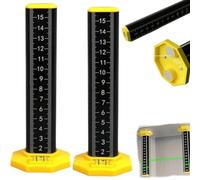 Quzenn Règle de Hauteur de Carrelage de Plafond et de Sol, Règle de Mesure à Double Usage à Échelle Double Face avec Base Magnétique, pour le Pavage de Carrelage