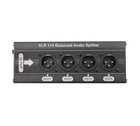 Quzenn Splitter Audio XLR 1x4 Équilibré 3 Broches 1 à 4 Boîte de Distribution de Signal de Sortie Alimentation Obligatoire