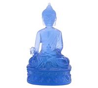 Quzenn Statue de de MéDecine TibéTaine, Sculpture de en RéSine Translucide DéCor de MéDitation DéCor Spirituel à Collectionner-Bleu