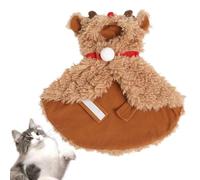 Quzente Costume de renne pour chien | Cape d'élan pour chat pour Noël - Cape d'hiver douce et chaude pour chiens, costume multifonction pour les réunions de famille, les accessoires photo et le
