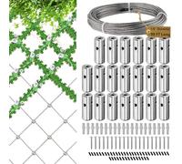 Quzente Kit de Treillis pour Mur de Briques, kit de Treillis métallique Robuste en Acier Inoxydable, Kits de Treillis en Fil Portable, système de Treillis pour Fleurs, vignes, légumes,