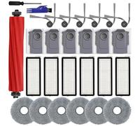 QV 35A accessoires pour Roborock QV35A/QV 35S/QR 598/QR 798 Kit d'accessoires aspirateur robot:1 brosse principale, 6 brosses latérales, 6 tampons de nettoyage, 6 sacs à poussière, 6 filtres, 2 outils
