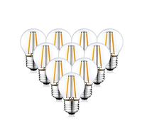 QVAQHBDBVM 1fortunate Ampoule Globe à Filament LED AC220V E27 G45 2W, verre transparent Edison, guirlande lumineuse, éclairage de décoration de jardin, paquet de 5/10/15(Warm White,G45 10PCS)