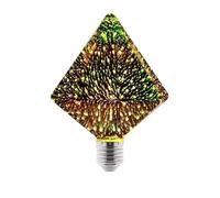QVAQHBDBVM 1fortunate Ampoule Led colorée E27 4W AC220V, 5 pièces/lot, ampoule Edison for feux d'artifice, lampe de décoration 3D for vacances et noël(3D G125 Diamond Bulb)