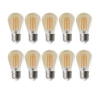 QVAQHBDBVM 1fortunate Ampoule LED rétro Edison AC220V E27 S14 1W/2W/4W, ampoule en verre, décoration de maison, lustre, éclairage de bougie, paquet de 15(Brown Bulb 4W)