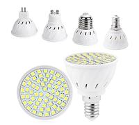 QVAQHBDBVM 1fortunate Lot de 10 ampoules de projecteur LED AC220V GU10/E14/E27 48/60/80 LED, spot MR16 3 W/5 W/7 W(Warm White,MR16 60leds)