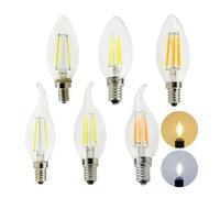 QVAQHBDBVM 1fortunate Lot de 20 ampoules LED Edison AC220V C35/C35L E14 2 W/4 W/6 W rétro vintage flamme bougie Blub(Warm White,C35 4W)