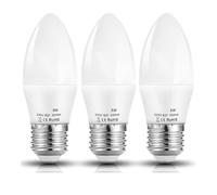 QVAQHBDBVM 1fortunate Lot de 3 bougies LED AC220 V E27 5 W 480 lm, faisceau de 180 degrés, ampoules candélabres d'intérieur for la maison(Warm White 3000K)