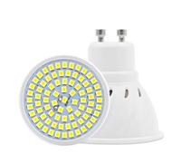 QVAQHBDBVM 1fortunate Pack de 10, LED Spotlight lampe AC220V GU10 / E27 / MR16 8W / 6W / 4W Bulbes d'éclairage en plastique de maison(Cool White,GU10 54Led)