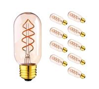 QVAQHBDBVM 1fortunate Paquet de 15, ampoules à Filament spirale Led AC220V T45 E27, ampoule tubulaire Flexible Antique en verre ambré, Tube Edison