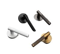 QVCTADPC Serrure de salle de bain simple noire pour salle de bain, maison, salle de bain, poignée de porte en bois, serrure de confidentialité moletée (verrou à canal-1)