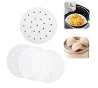 Qvhgnxcm 200 cumul à Vapeur en Papier à Vapeur, Papier parchemin Rond avec des Trous, Papier à Vapeur à boulettes Blanches (11 ")