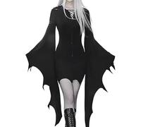 Qvhgnxcm Bat Costume femme, robes gothiques pour femmes costumes Halloween Cosplay Costumes Halloween Bat, Lacet Up Aline Corset Robe, Bat Sampunk Clothes Women