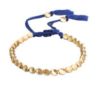 Qvhgnxcm Bracelet de perles de cuivre tibétain à la main pour hommes et femmes, bracelet bouddhiste bonne chance, bijoux de bracelets beaux fil de coton fait à la main