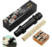 Qvhgnxcm Rouleau de sushi, Sushi Bazooka, Maker de sushi, bazooka à rouleau à sushi avec tapis de bambou pour débutants (bleu)