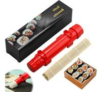 Qvhgnxcm Rouleau de sushi, Sushi Bazooka, Maker de sushi, bazooka à rouleau à sushi avec tapis de bambou pour débutants (bleu)