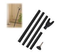Qvine Securite Porte d'entrée Réglable 48-129 cm, Barre Anti Effraction pour la Porte Standard et Coulissante Jusqu'à 400lb, Barre de Porte Antidérapant pour Maison Appartement (Noir)