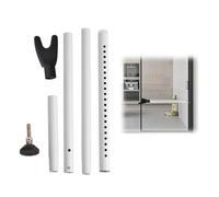 Qvine Securite Porte d'entrée Réglable 48-129 cm, Barre Anti Effraction pour la Porte Standard et Coulissante Jusqu'à 400lb, Barre de Porte Antidérapant pour Maison Appartement (Blanc)