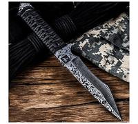 QVK Couteau De Chasse Avec Manche En Corde, LéGer, Multi-Outil, Couteau De Survie Bushcraft Et Camping, Adapté Au Camping, à La Chasse Et à L'ExtéRieur, 8,6 Pouces (Colorful)