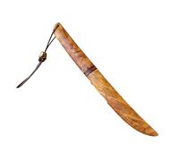 QVK Couteau de chef en acier au carbone, texture de lame naturelle, construction en acier très épais, manche en bois massif, couteau à fruits polyvalent-Brown