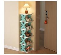 QVK Le meuble à chaussures indépendant n'a pas besoin d'être installé, peut être démonté et librement combiné, avec un espacement de 16 cm, convient pour l'entrée du couloir de la maison (L, bleu)