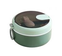 QVK L'ensemble de saladier de double couche, inclut une cuillère et un couvercle de fourchette, est preuve de fuite et hermétique, a les poignées à double face de style d'oreille-Green