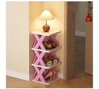 QVK Meuble à chaussures indépendant n'a pas besoin d'être installé, peut être démonté et librement combiné, avec un espacement de 16 cm, convient pour l'entrée du couloir de la maison (S, rose)