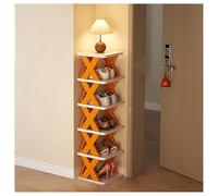 QVK Meuble à chaussures indépendant n'a pas besoin d'être installé, peut être démonté et librement combiné, avec un espacement de 16 cm, convient pour l'entrée du couloir de la maison (L, orange)