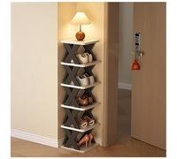 QVK Meuble à chaussures indépendant n'a pas besoin d'être installé, peut être démonté et librement combiné, avec un espacement de 16 cm, convient pour l'entrée du couloir de la maison (L, noir)