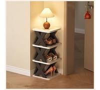 QVK Meuble à chaussures indépendant n'a pas besoin d'être installé, peut être démonté et librement combiné, avec un espacement de 16 cm, convient pour l'entrée du couloir de la maison (S, noir)