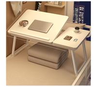 QVK Petit Bureau D'Ordinateur Pliable, avec Emplacements pour Cartes, Porte-Gobelets Et Tiroirs, IdéAl pour Le Camping, Les Pique-Niques Et Les éTudes en IntéRieur Et en ExtéRieur.-Warm White