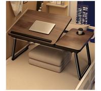 QVK Petit Bureau D'Ordinateur Pliable, avec Emplacements pour Cartes, Porte-Gobelets Et Tiroirs, IdéAl pour Le Camping, Les Pique-Niques Et Les éTudes en IntéRieur Et en ExtéRieur.-Walnut