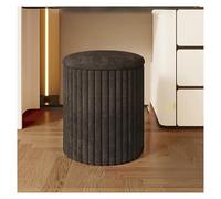 QVK Tabouret De Rangement Rond De 32 Cm avec Base DoréE Et Espace De Rangement ; Convient pour Le Salon Et La Chambre à Coucher.-Black