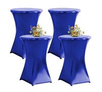 QVMQVM 4pcs Housse Nappe Mange Debout, 60/80cm Nappe Ronde de Cocktail, Housses Table de Jardin Haute, Housse de Table Mange Debout pour Bar Mariage Fête Banquet,Blue1,32inch/80cm