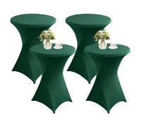 QVMQVM 80cm Nappes Spandex pour Cocktail Table, 1/2/3/4/5pcs Housse Mange Debout, Housse pour Table Haute de Bistrot pour Cocktail Mariage Banquet Anniversaire Bar,Green2,4pcs