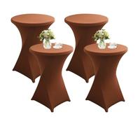 QVMQVM 80cm Nappes Spandex pour Cocktail Table, 1/2/3/4/5pcs Housse Mange Debout, Housse pour Table Haute de Bistrot pour Cocktail Mariage Banquet Anniversaire Bar,Coffee2,4pcs