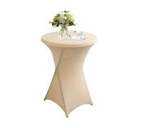 QVMQVM 80cm Nappes Spandex pour Cocktail Table, 1/2/3/4/5pcs Housse Mange Debout, Housse pour Table Haute de Bistrot pour Cocktail Mariage Banquet Anniversaire Bar,Champagne,1pcs