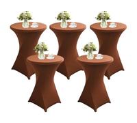 QVMQVM 80cm Nappes Spandex pour Cocktail Table, 1/2/3/4/5pcs Housse Mange Debout, Housse pour Table Haute de Bistrot pour Cocktail Mariage Banquet Anniversaire Bar,Coffee2,5pcs