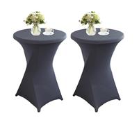 QVMQVM 80cm Nappes Spandex pour Cocktail Table, 1/2/3/4/5pcs Housse Mange Debout, Housse pour Table Haute de Bistrot pour Cocktail Mariage Banquet Anniversaire Bar,Dark Gray,2pcs