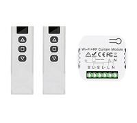QWAMBVZE Interrupteur de Rideau Aveugle Tuya Smart Life WiFi 433Mhz avec TéLéCommande RF pour Commande de Volet Roulant éLectrique, 2RC 1RE