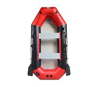QWAXTRIW 2 Personnes Kayak Gonflable, Radeau en PVC Portable pour la pêche en Navigation Jouant sur Les Lacs, chargez 617 LB (Couleur: Rouge)